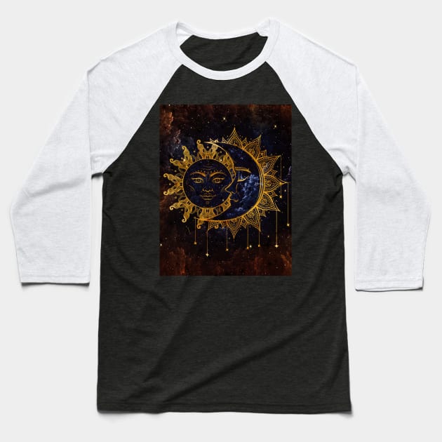 Sun and moon Baseball T-Shirt by MCAshe spiritual art 